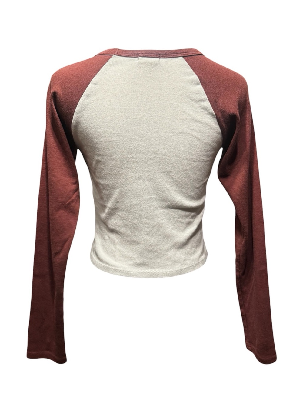 BILLABONG Vintage Brown and White Long Sleeve Crop Top - Picture 4 of 5